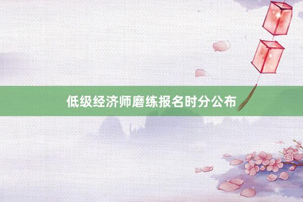 低级经济师磨练报名时分公布